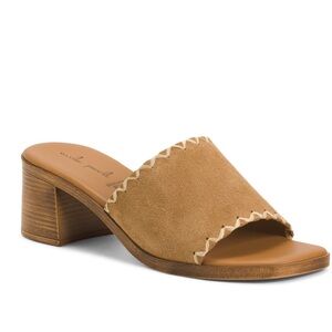 Mila Paoli Tan Suede Mules